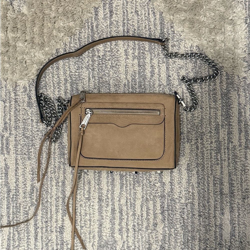 Rebecca Minkoff Beige Crossbody Bag with Chain Strap